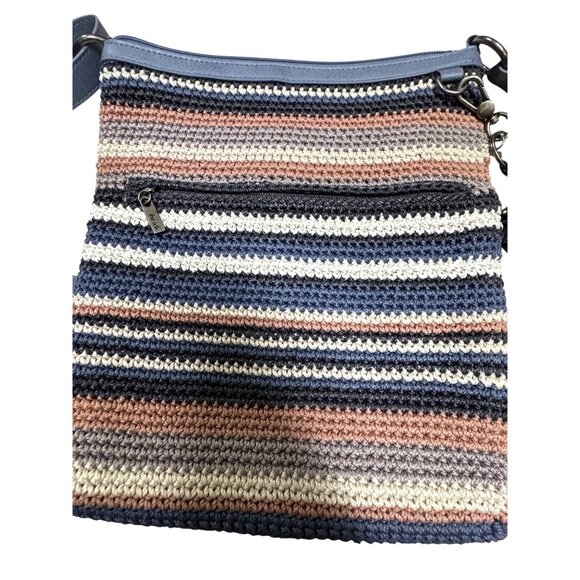 The Sak Striped Crochet Crossbody Bag With Tassel Accent & Adjustable Strap NWOT - Picture 10 of 10